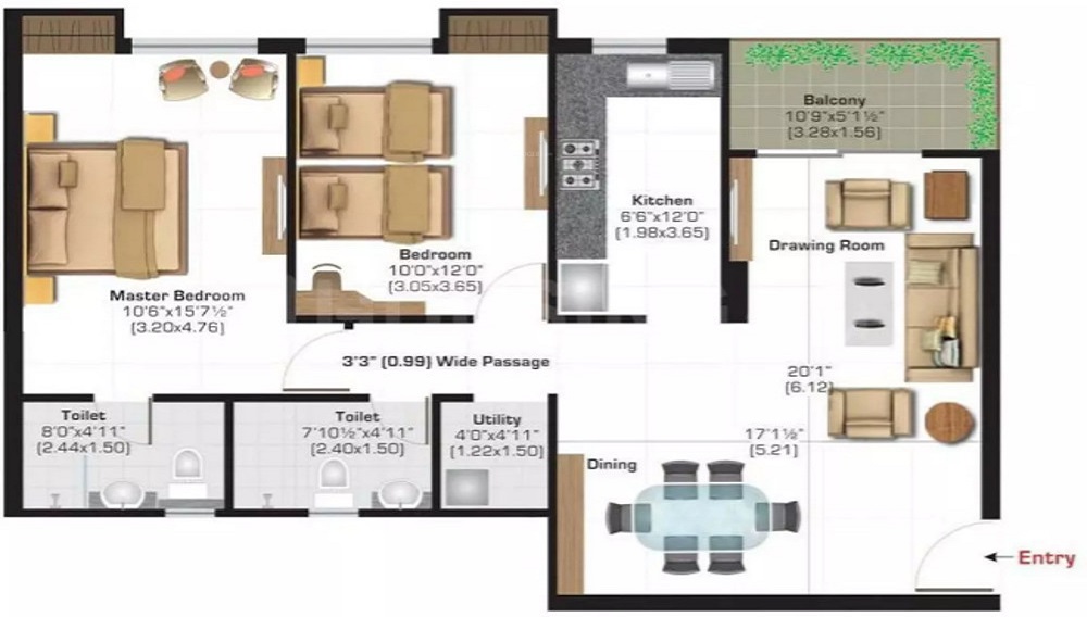 Ashiana Town B Floor Plan
