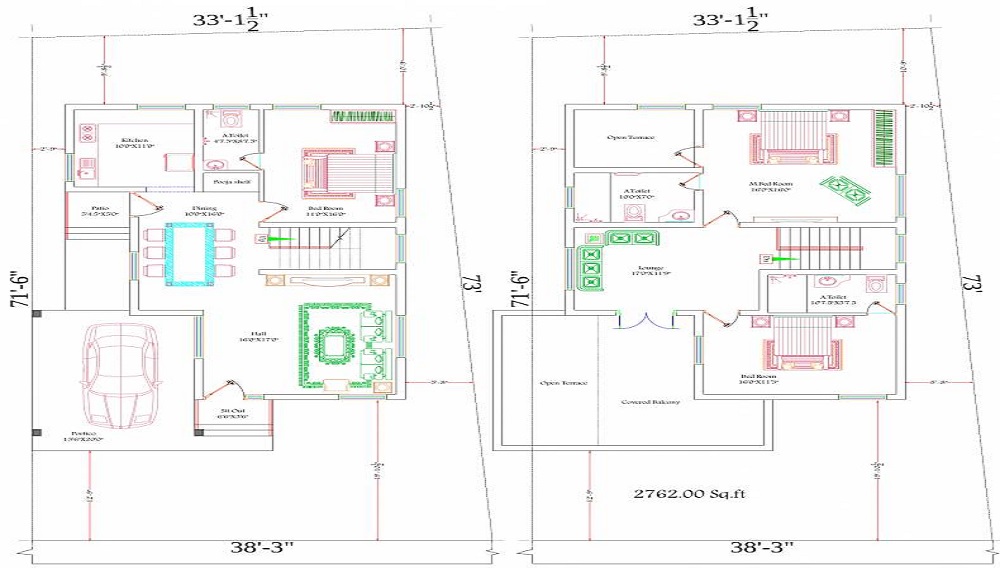 3BHK+2T 1447/sqft-carpet Sqft Apartment For Sale In ABI Kumaran Garden In Kovilpalayam Floor Plan