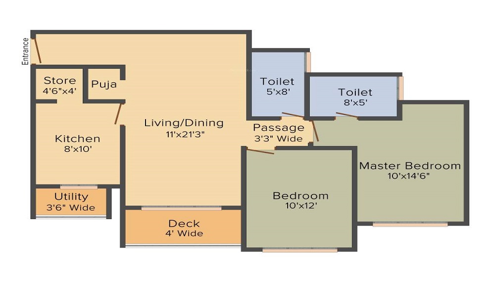 1 BHK+2T 864/sqft-carpet Sqft Apartment For Sale In Lodha Eternis In Andheri East Floor Plan