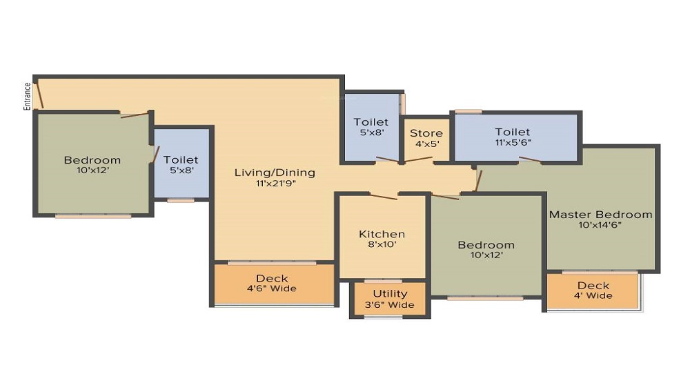 1 BHK+2T 864/sqft-carpet Sqft Apartment For Sale In Lodha Eternis In Andheri East Floor Plan