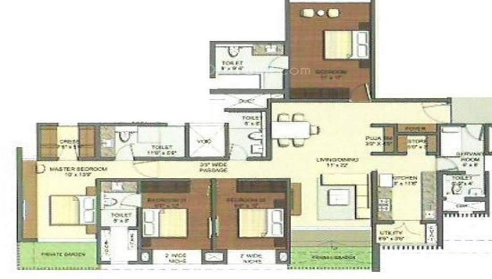 1 BHK+2T 864/sqft-carpet Sqft Apartment For Sale In Lodha Eternis In Andheri East Floor Plan