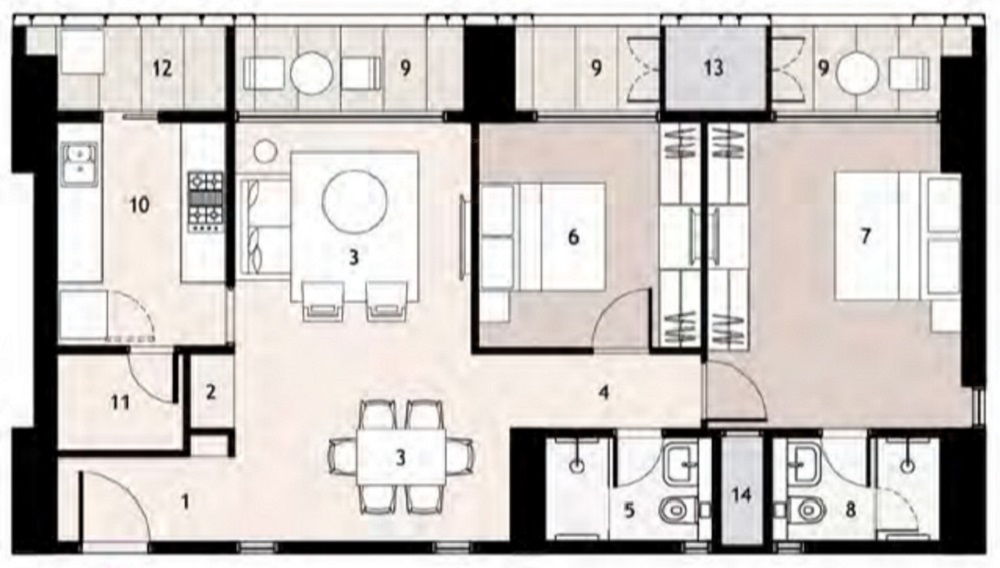 3 BHK+2T 1683/sqft-carpet Sqft Apartment For Sale In Lodha Enchante In Wadala Floor Plan