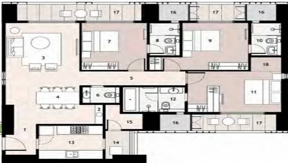 3 BHK+2T 1683/sqft-carpet Sqft Apartment For Sale In Lodha Enchante In Wadala Floor Plan
