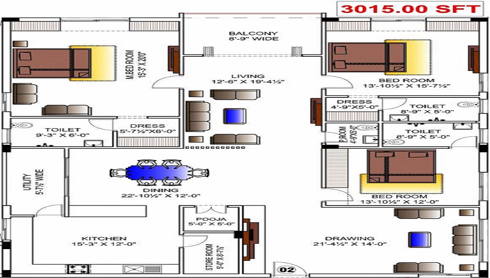 Sravanthi Blue Bell Floor Plan