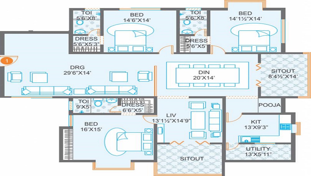 Meenakshi Trident Towers Floor Plan