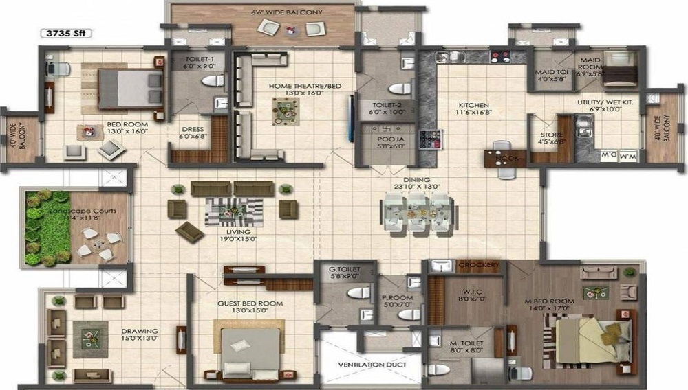 Aparna Sarovar Grande Floor Plan
