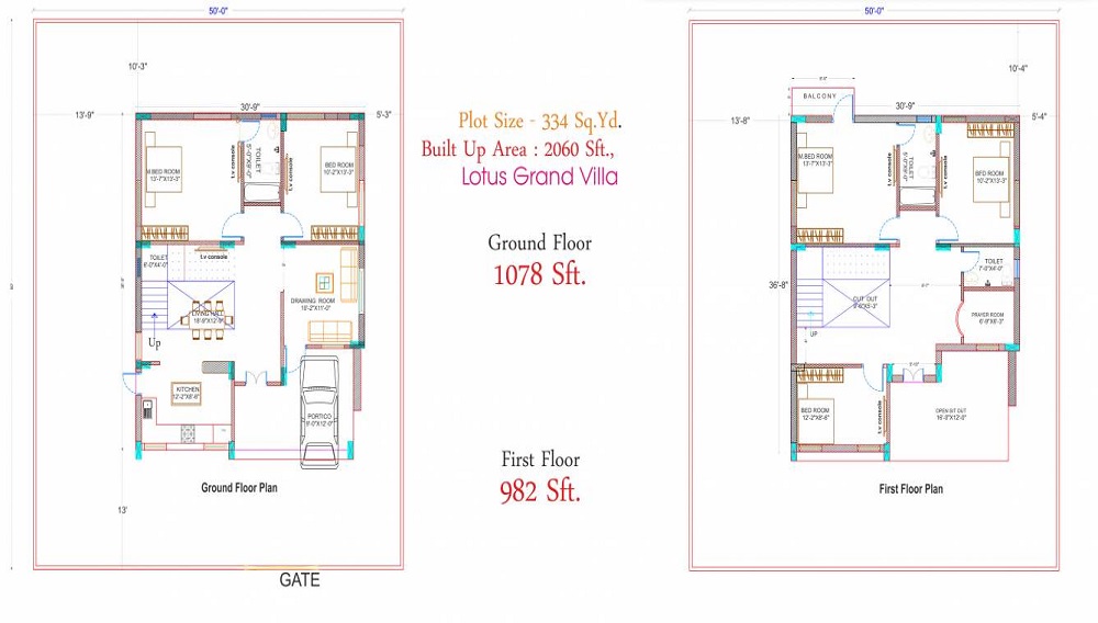 2BHK+2T 1050/sqft-carpet Sqft Apartment For Sale In Pride Orchid Residency In Balapur Floor Plan
