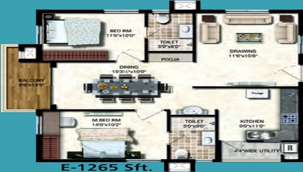 Aparna Kanopy Tulip Floor Plan