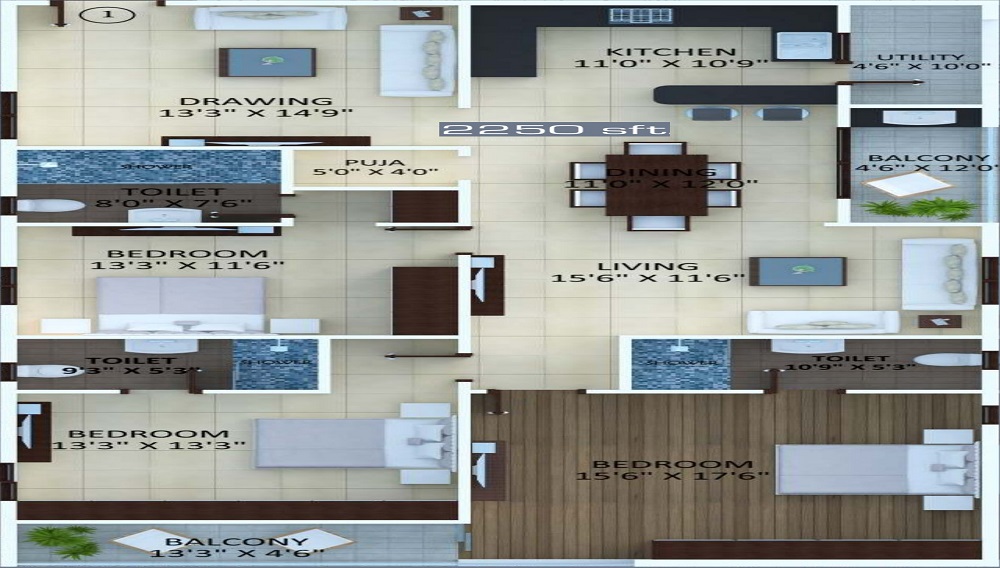 Niharika S Hill Ridge Floor Plan