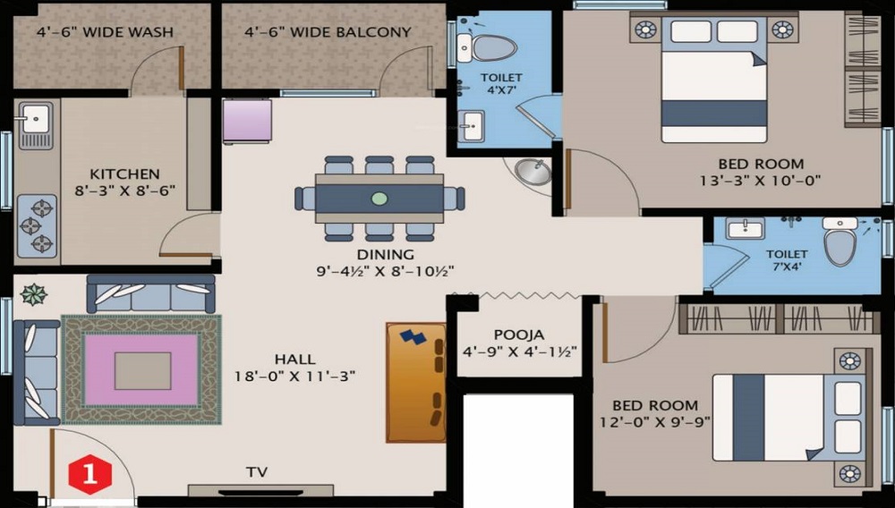 Gruhashilpis Prameela Floor Plan