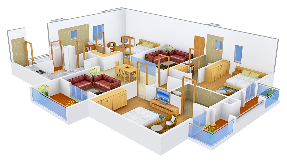 3 BHK+3T 2335/sqft-carpet Sqft Apartment For Sale In Aparna Hill Park Lake Breeze In Chandanagar Floor Plan