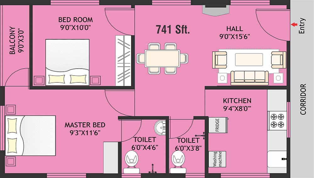 Modi Paradise Homes Floor Plan