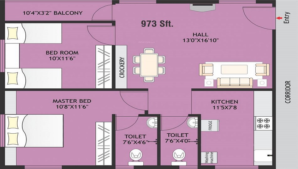Modi Paradise Homes Floor Plan