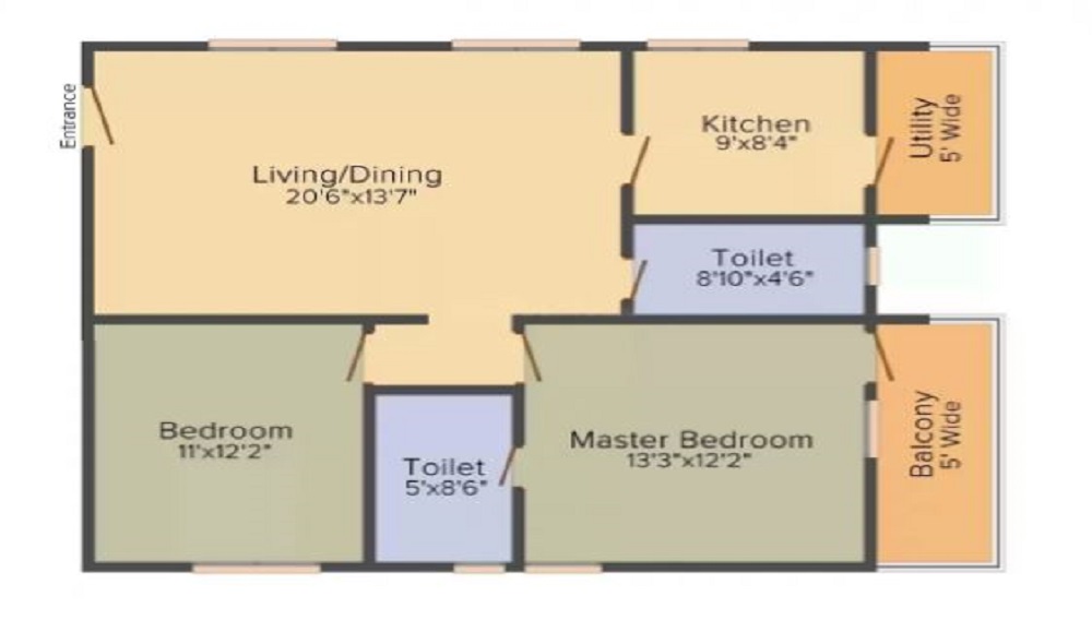 3 BHK+3T 1297 /sqft-carpet Sqft Apartment For Sale In Manjeera Majestic Homes In Kukatpally Floor Plan