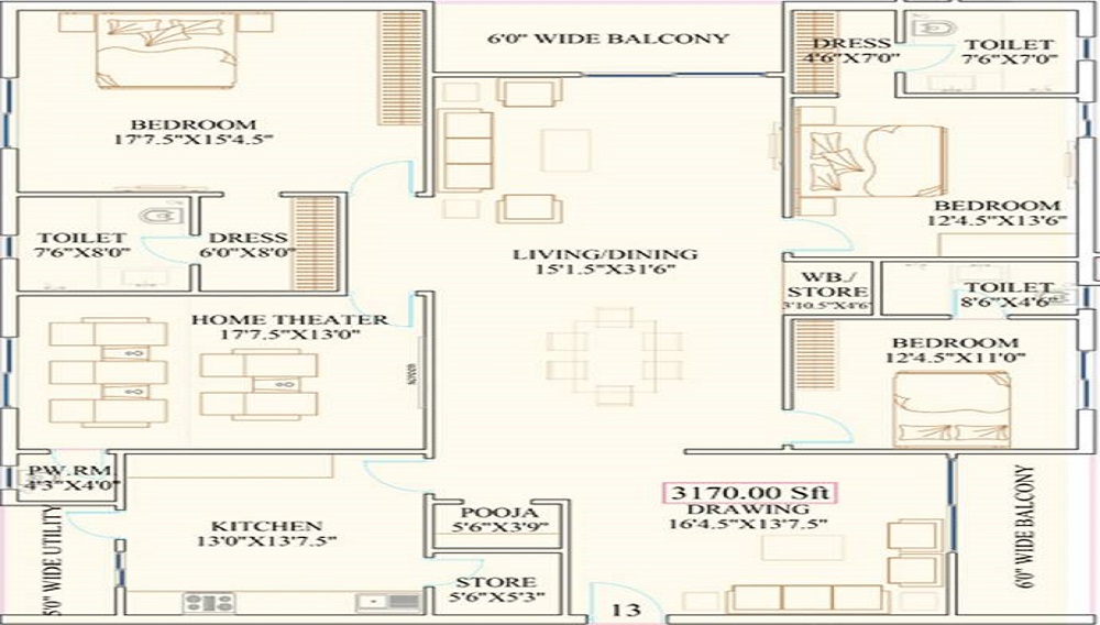 Subishi Gowthami Floor Plan