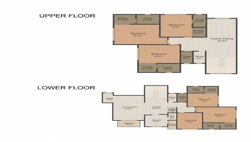 4 BHK+4T 2646/sqft-carpet Sqft Apartment For Sale In Happy Home Green Victory In Althan Floor Plan