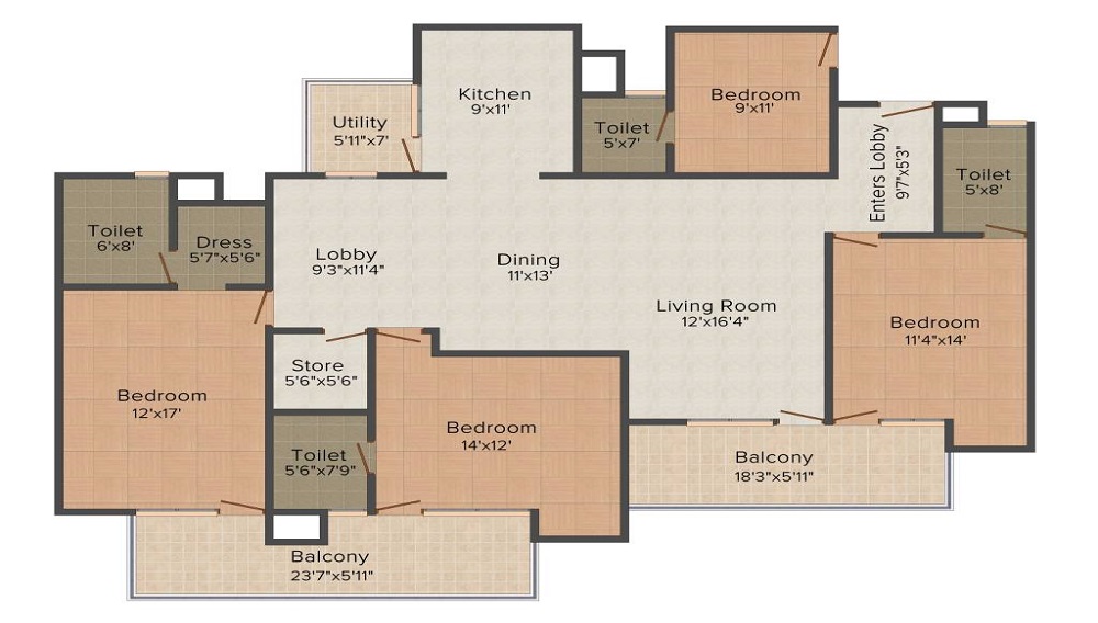 Universal The Taj Towers Floor Plan