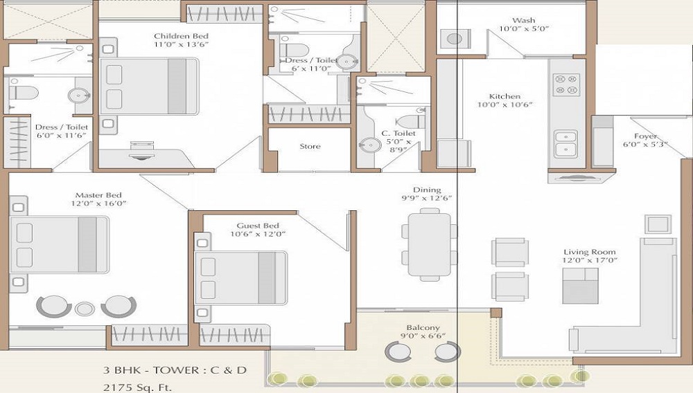 Nilamber Bellissimo II Floor Plan