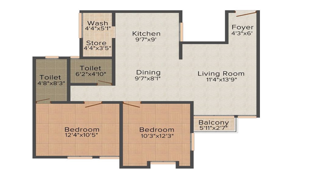 Pratham Riviera Apartments Floor Plan