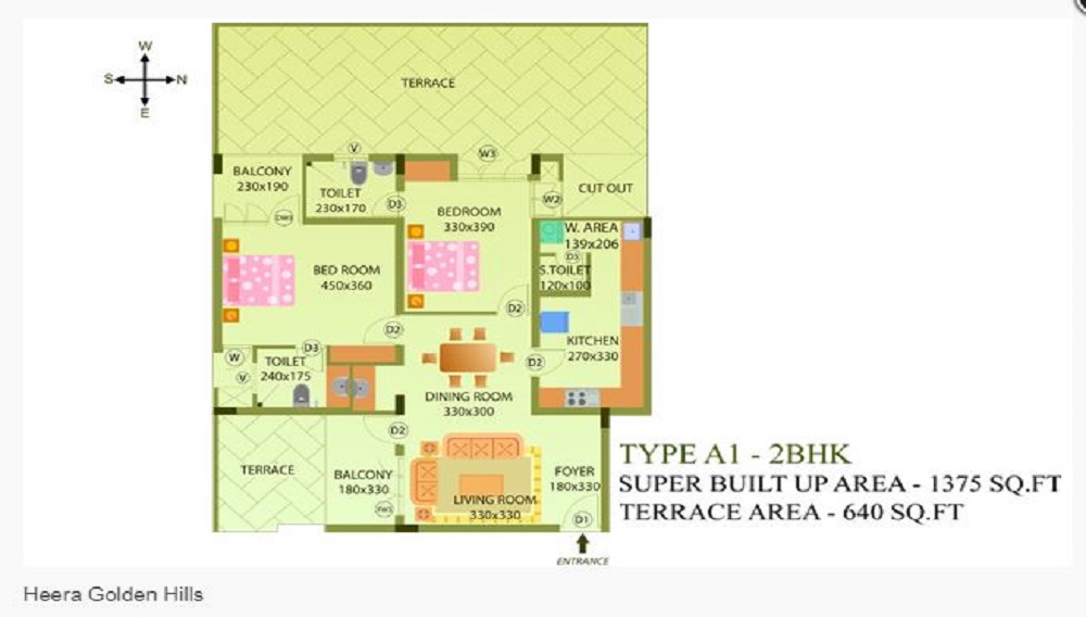 Heera Golden Hills Floor Plan