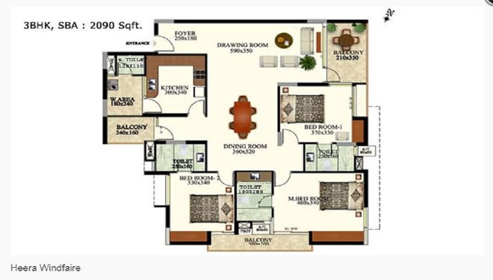 Heera Windfaire Heights Floor Plan