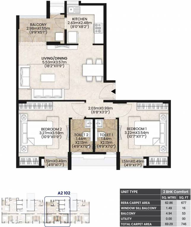 Mahindra Vicino Floor Plan
