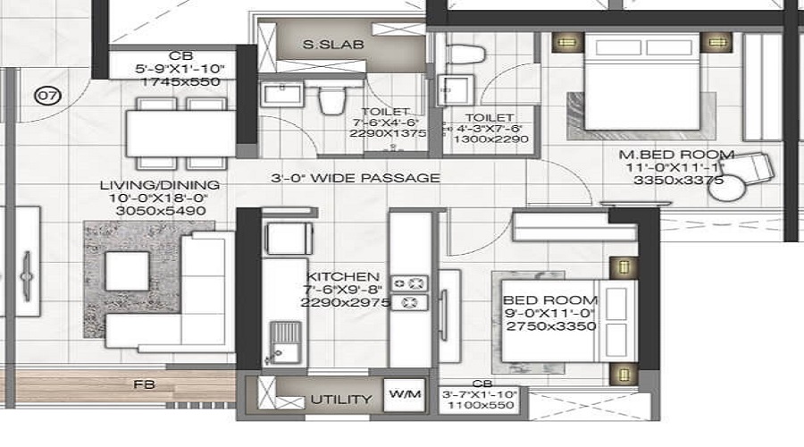 Rustomjee Urbania Azziano L Wing Floor Plan
