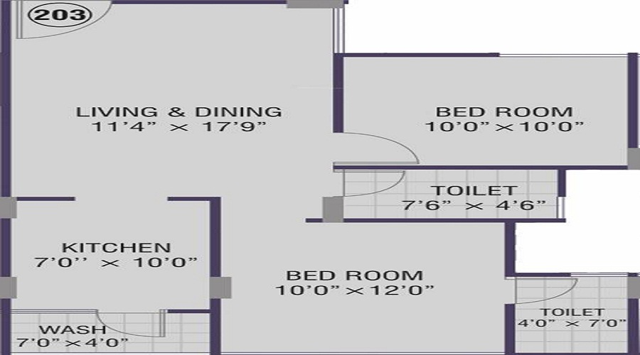 1 BHK+1T 680/sqft-carpet Sqft Apartment For Sale In Ratna Pride In SG Highway Floor Plan