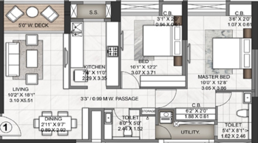 Rustomjee Azziano Wing G Floor Plan