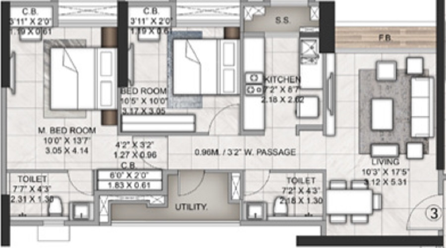 Rustomjee Azziano Wing I Floor Plan