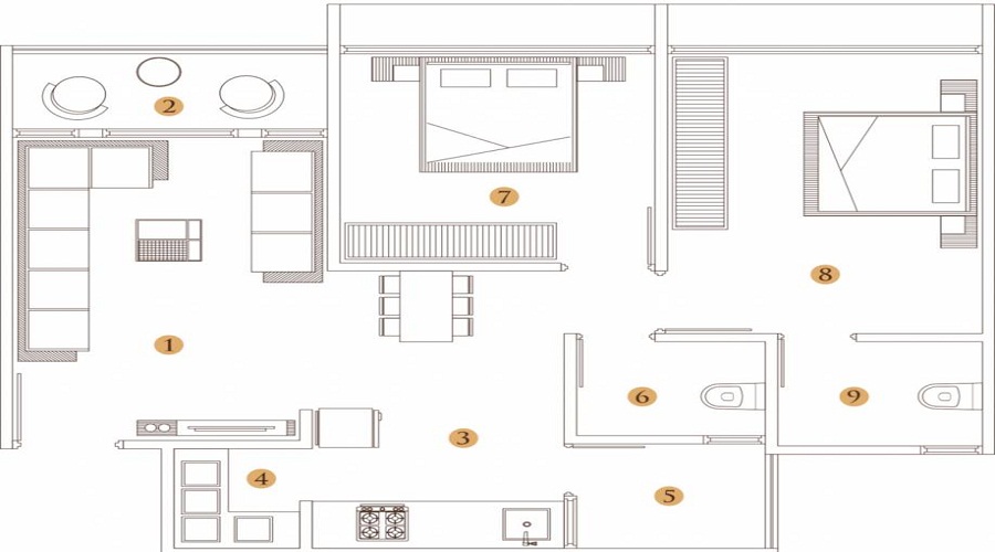 2 BHK+2T 603/sqft-carpet Sqft Apartment For Sale In Bapashree Dev Aashish Pride And Plaza In Nava Naroda Floor Plan