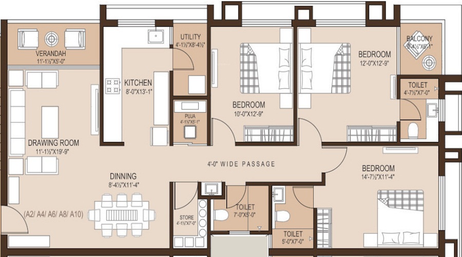 Sheth Moonvihar Flats Floor Plan