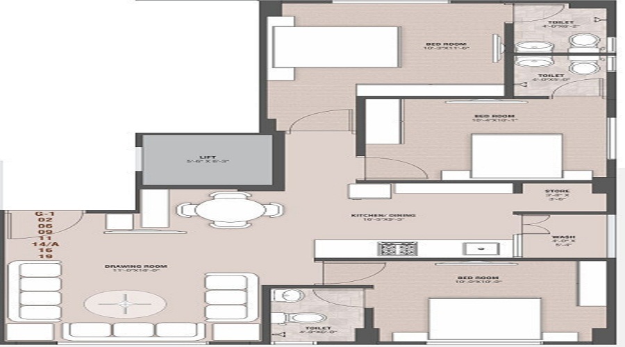 Swastik Hiren Apartments Floor Plan