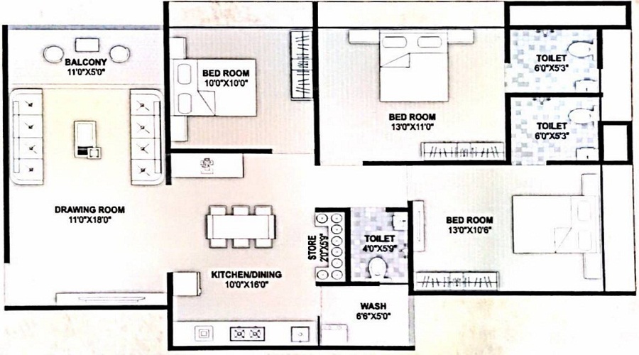 H J Satyagrah Life Style Floor Plan