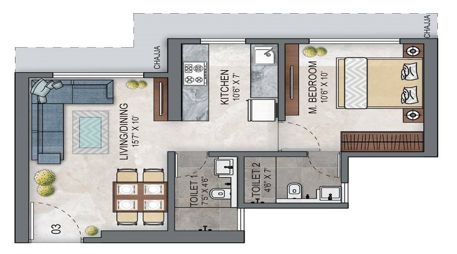 Ashar Maple B Wing Floor Plan