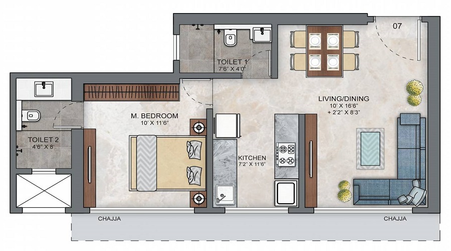 Ashar Maple B Wing Floor Plan