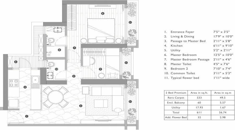 T Bhimjyani Infinity Towers Floor Plan