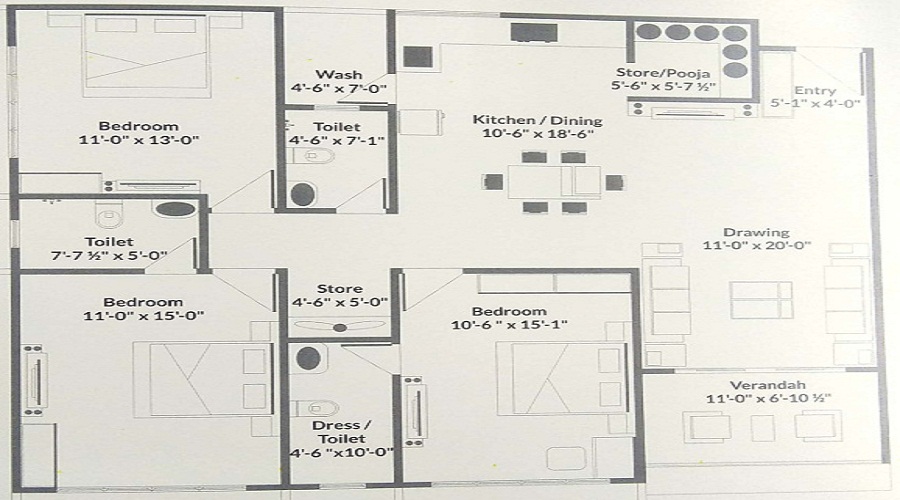 Nisarg Dimple Flats Floor Plan