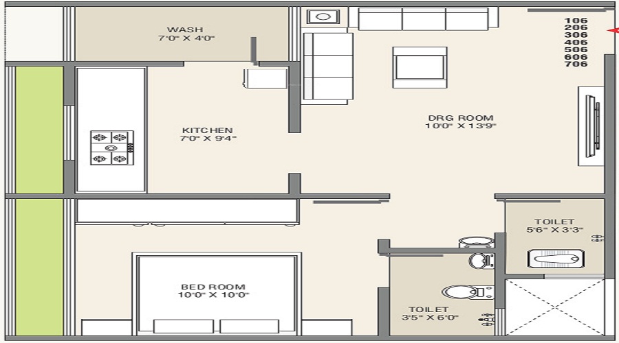 Madhav Vrundavan Residency Floor Plan