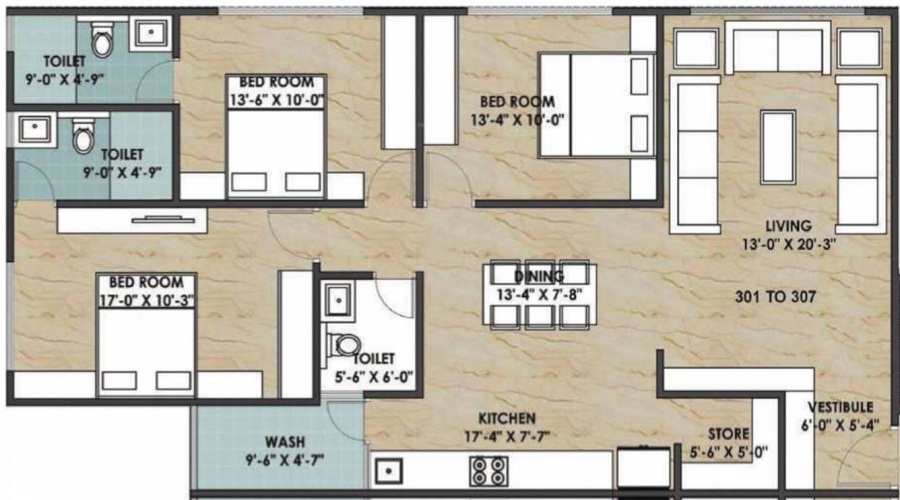 Sparsh Khushroo Residency Floor Plan
