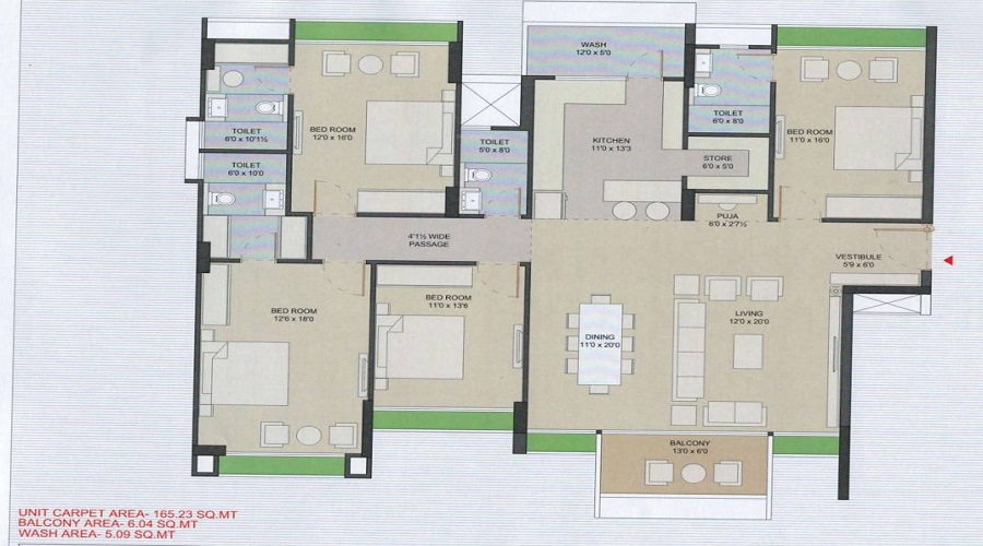 Karnavati Vivanta Living Floor Plan