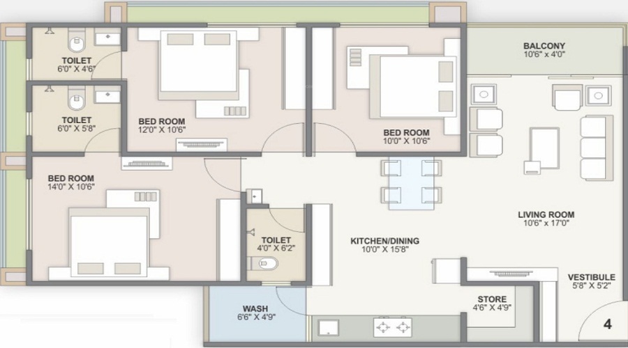 Krishna Dharti Saket Icon Floor Plan