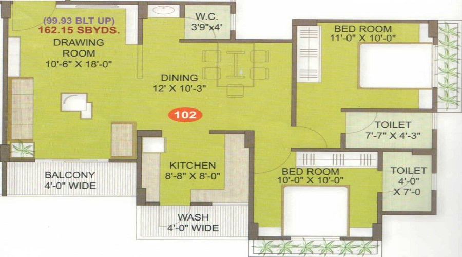 Prerna Aaradhana Residency 2 Floor Plan