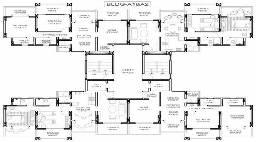 Vedant Kingston Serene Phase 2 A1 A2 B1 And B2 Wing Floor Plan