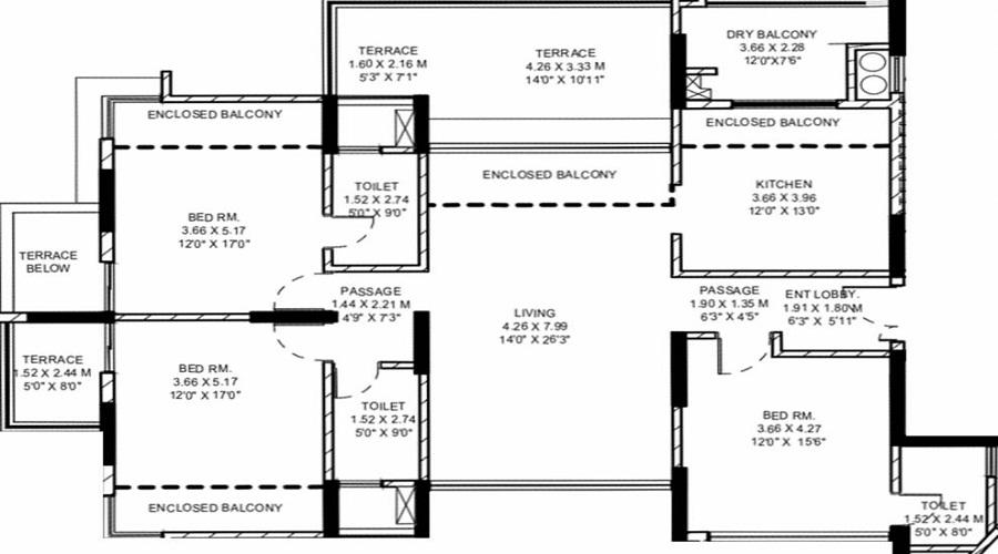 Pride Purple Park Grandeur Phase II Floor Plan