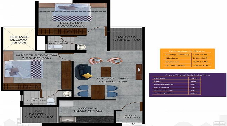 Mittal Brothers SkyHigh Towers D1D2 Floor Plan