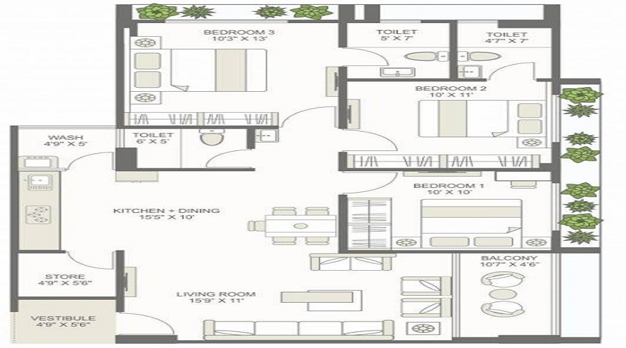 Radhe Tulsi Parkview Floor Plan