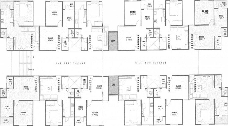 1 BHK+1T 419/sqft-saleable  Sqft Apartment For Sale In Krishna Shrimad Afford In Nikol Floor Plan