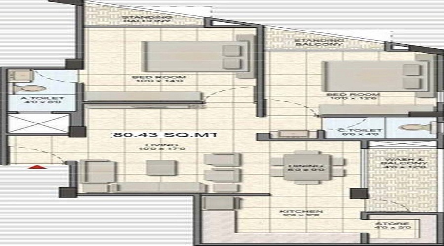 Bhojani Malati Apartment Floor Plan