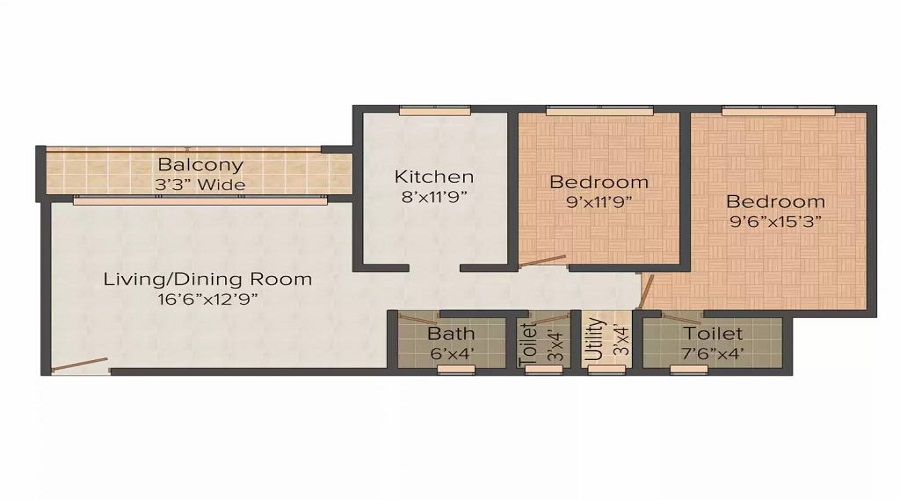 1 BHK+1T 384/sqft-carpet Sqft Apartment For Sale In Nivavo Pavillion Park In Palghar Floor Plan